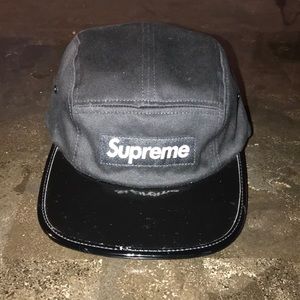 All Black box logo supreme hat
